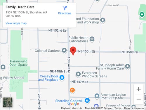 Get Directions From Your Location to Family Health Care in Shoreline, WA