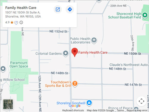 Get Directions to Family Health Care in Shoreline, WA Get Directions to Family Health Care in Shoreline, WA