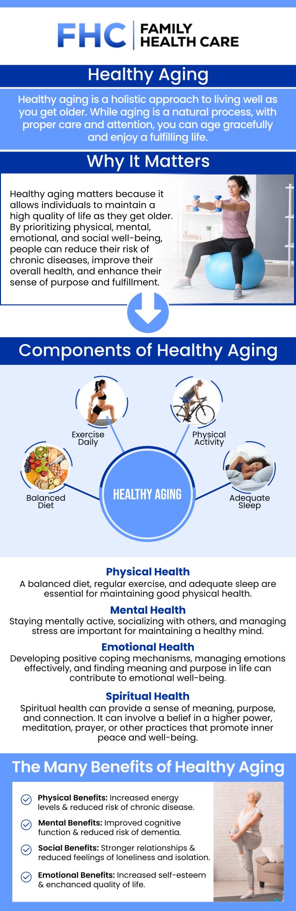 Healthy aging is crucial for maintaining physical, mental, and emotional well-being as we grow older. It helps prevent or manage chronic diseases, improves mobility, and enhances overall quality of life. Dr. Dinh Tran, MD, specializes in geriatric care, offering personalized treatment plans that focus on preventive health and managing age-related conditions. Visit Family Health Care to ensure a healthier, more active aging process. For more information, contact us or request an appointment online. We are conveniently located at 1507 NE 150th St, Suite A, Shoreline, WA 98155.