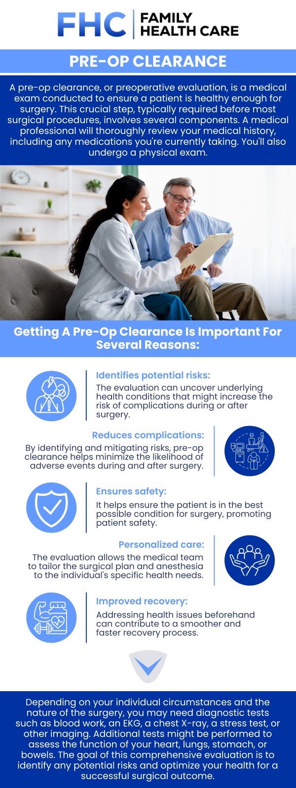 Pre-operative clearance physicals are essential for assessing your overall health before surgery. At Family Health Care, we provide comprehensive evaluations to ensure you're physically prepared for the procedure, helping to minimize risks and complications. Dr. Dinh Tran, MD and his team work closely with you to ensure that all necessary health checks are completed, so you can move forward with confidence. For more information, contact us or request an appointment online. We are conveniently located at 1507 NE 150th St, Suite A, Shoreline, WA 98155. Pre-operative clearance physicals are essential for assessing your overall health before surgery. At Family Health Care, we provide comprehensive evaluations to ensure you're physically prepared for the procedure, helping to minimize risks and complications. Dr. Dinh Tran, MD and his team work closely with you to ensure that all necessary health checks are completed, so you can move forward with confidence. For more information, contact us or request an appointment online. We are conveniently located at 1507 NE 150th St, Suite A, Shoreline, WA 98155.